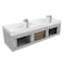 Castello Usa Thames 60-inch Gray Vanity Set with White Top and Chrome Handles CB-MC-60G-CHR-20146-WH - alternate 2